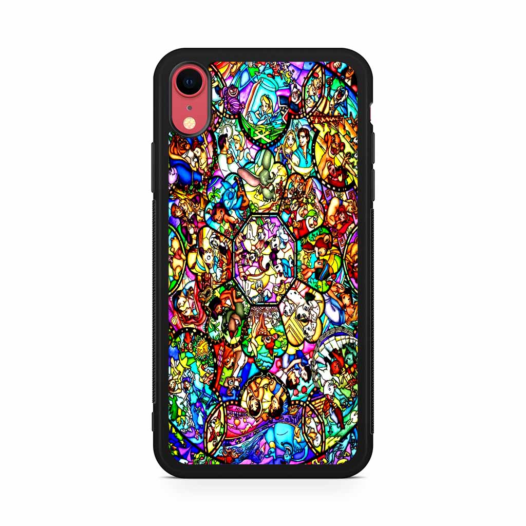 Disney All Characters Stained Glass iPhone XR Case MerchPrintz