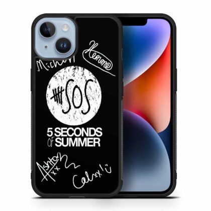 5 Seconds Of Summer Logo With Signature iPhone 14 | iPhone 14 Plus | iPhone 14 Pro | iPhone 14 Pro Max Case