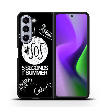 5 Seconds Of Summer Logo With Signature Samsung Galaxy Z Fold5 case